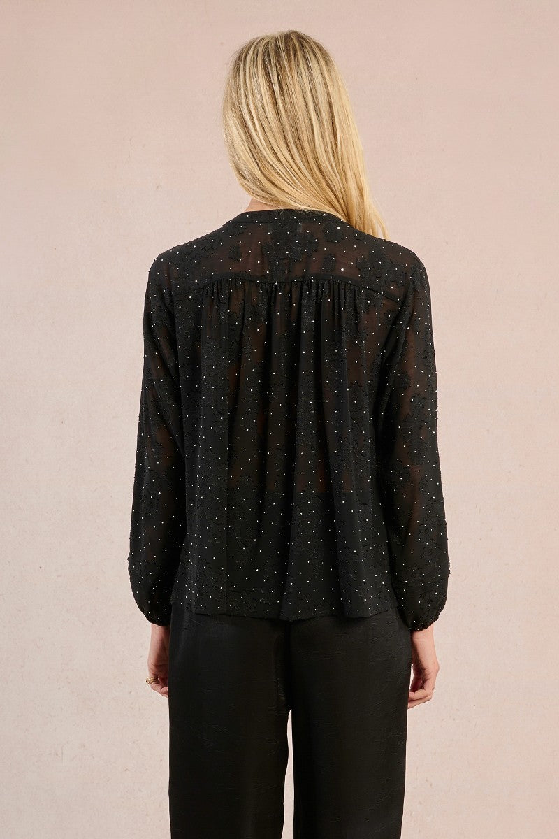 Molly Bracken Semi-Sheer Voile Blouse