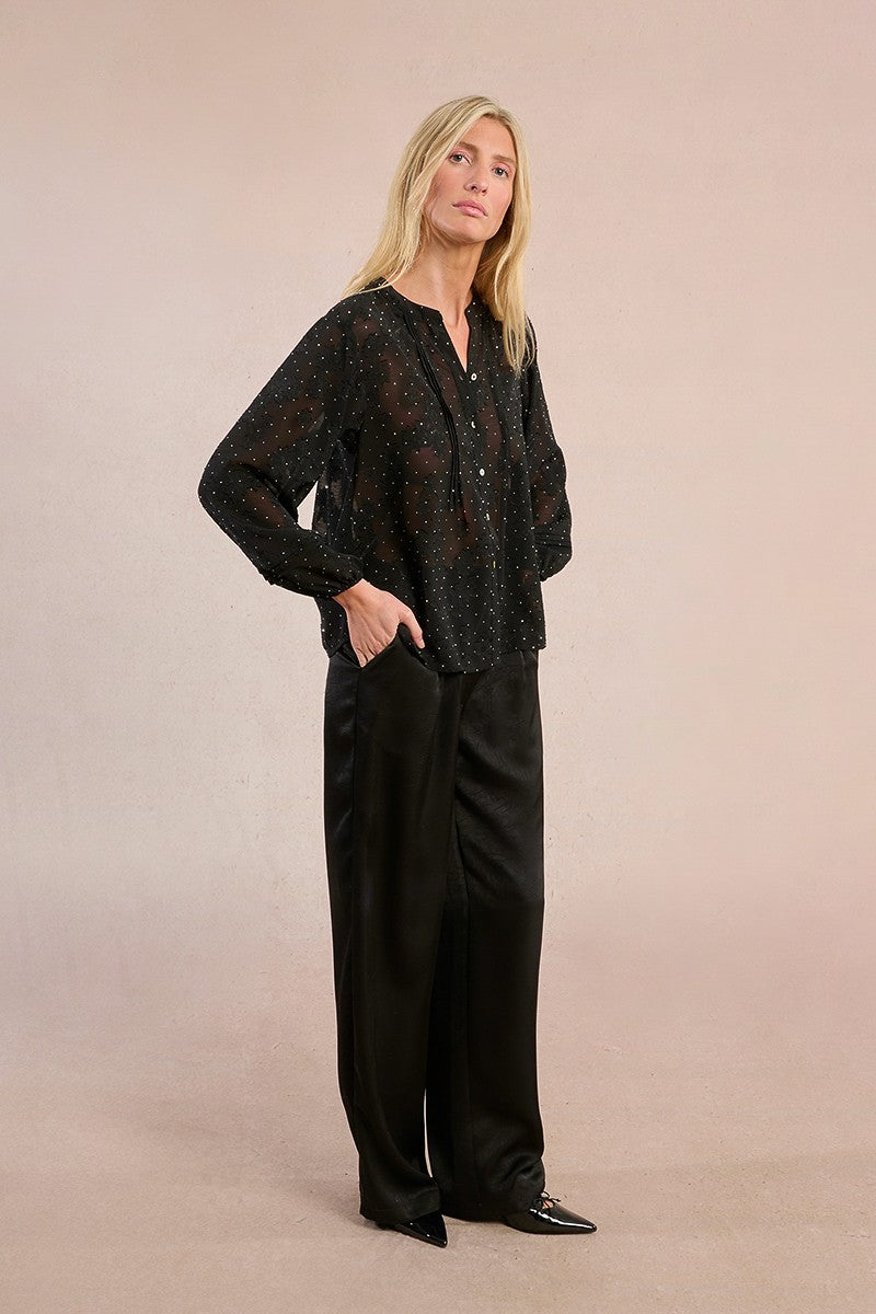 Molly Bracken Semi-Sheer Voile Blouse