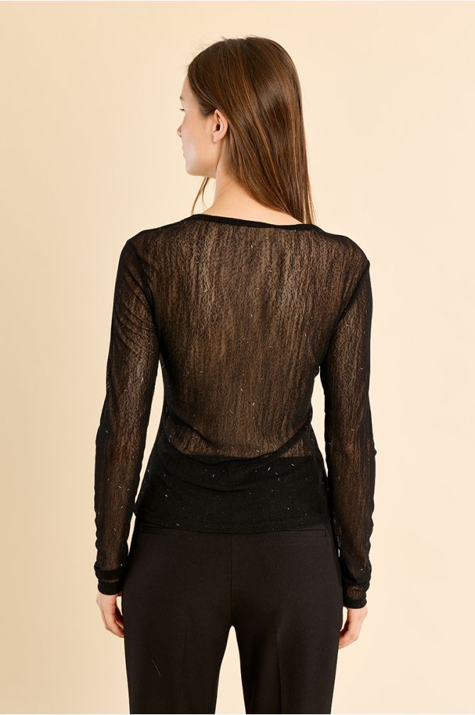 Molly Bracken Black Semi Transparen Top