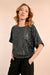 Molly Bracken Gunmetal Sequin Top With Open Back