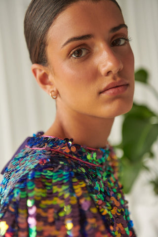 Celia B Prism Sequin Searph Dress