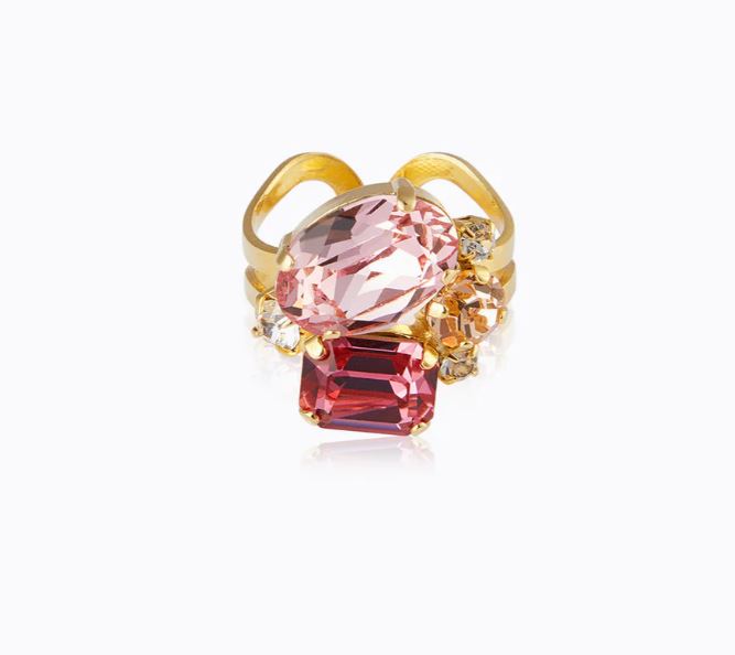 Caroline Svedbom Mini Carolina Ring Gold Pink Combo