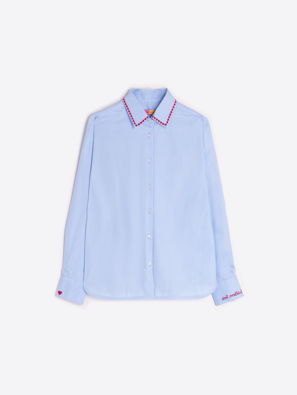 Vilagallo Light Blue Shirt With Heart Collar