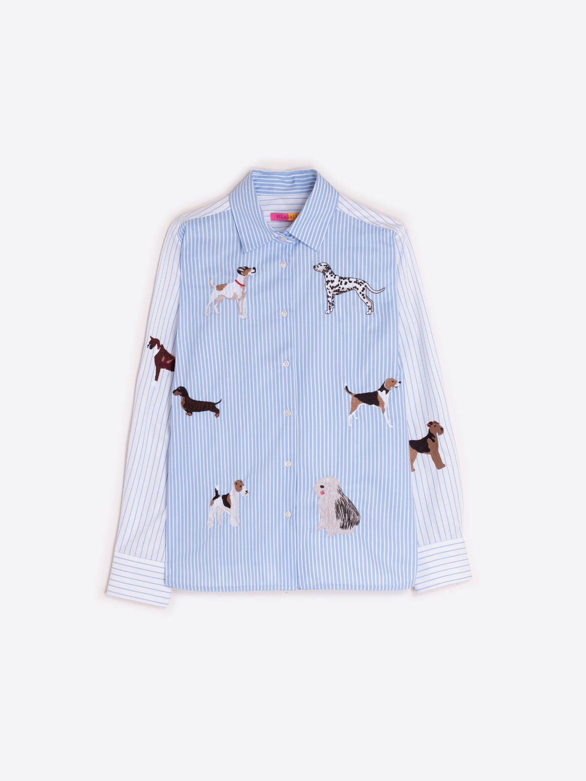 Vilagallo Blue Shirt With Dog Embroidery
