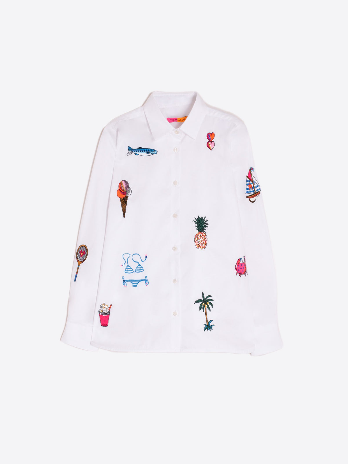 Vilagallo Isa Emb Blanco Twill Shirt