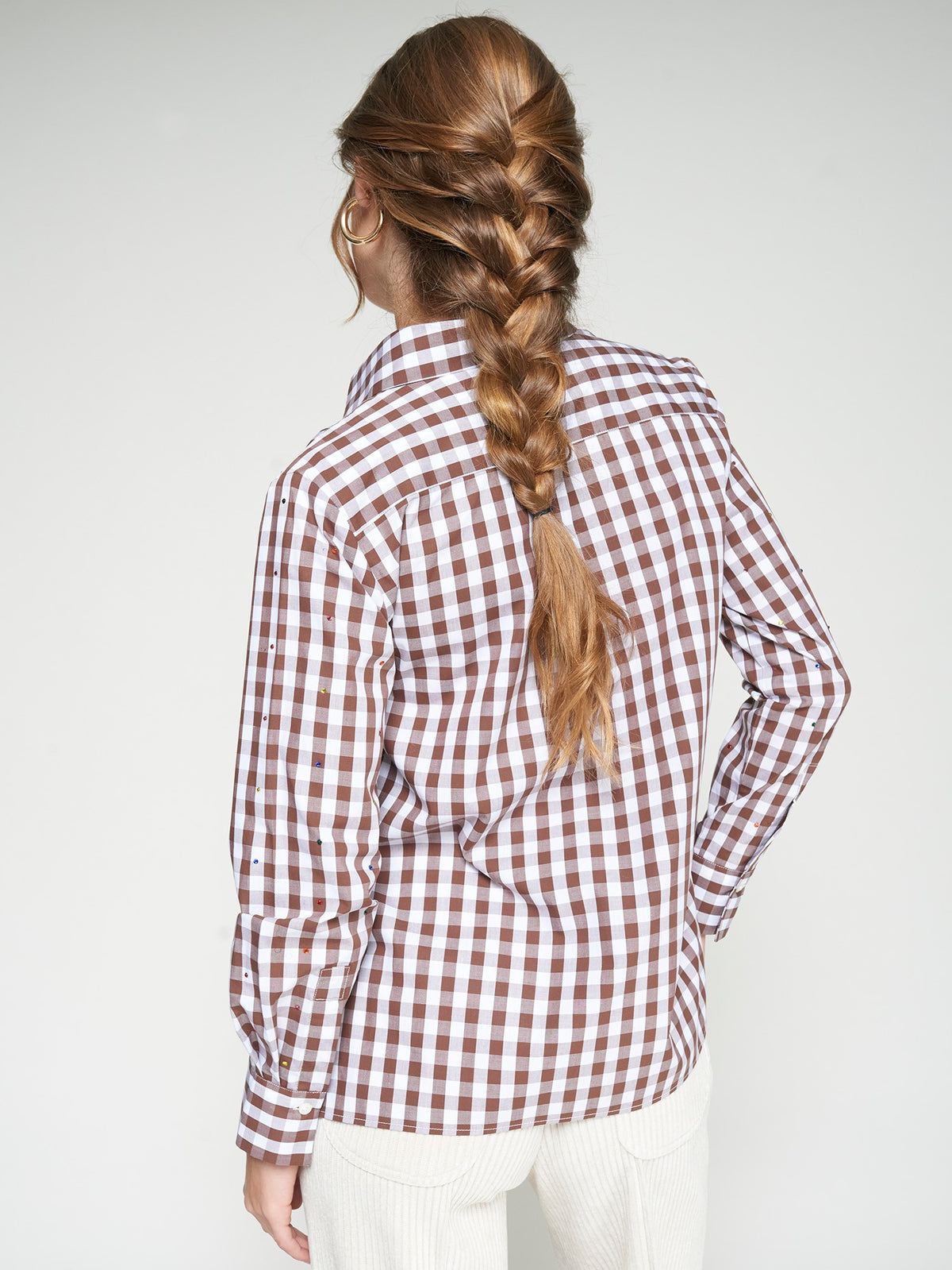 Vilagallo Brown Gingham Shirt
