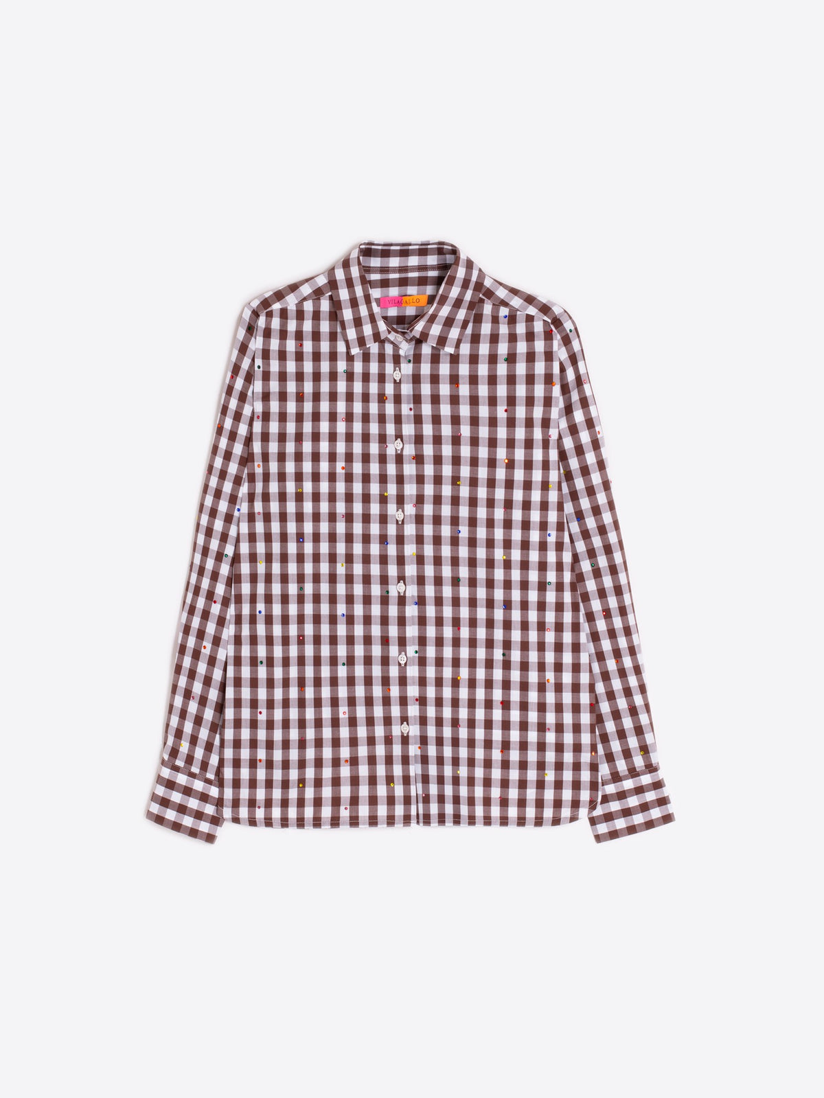 Vilagallo Brown Gingham Shirt