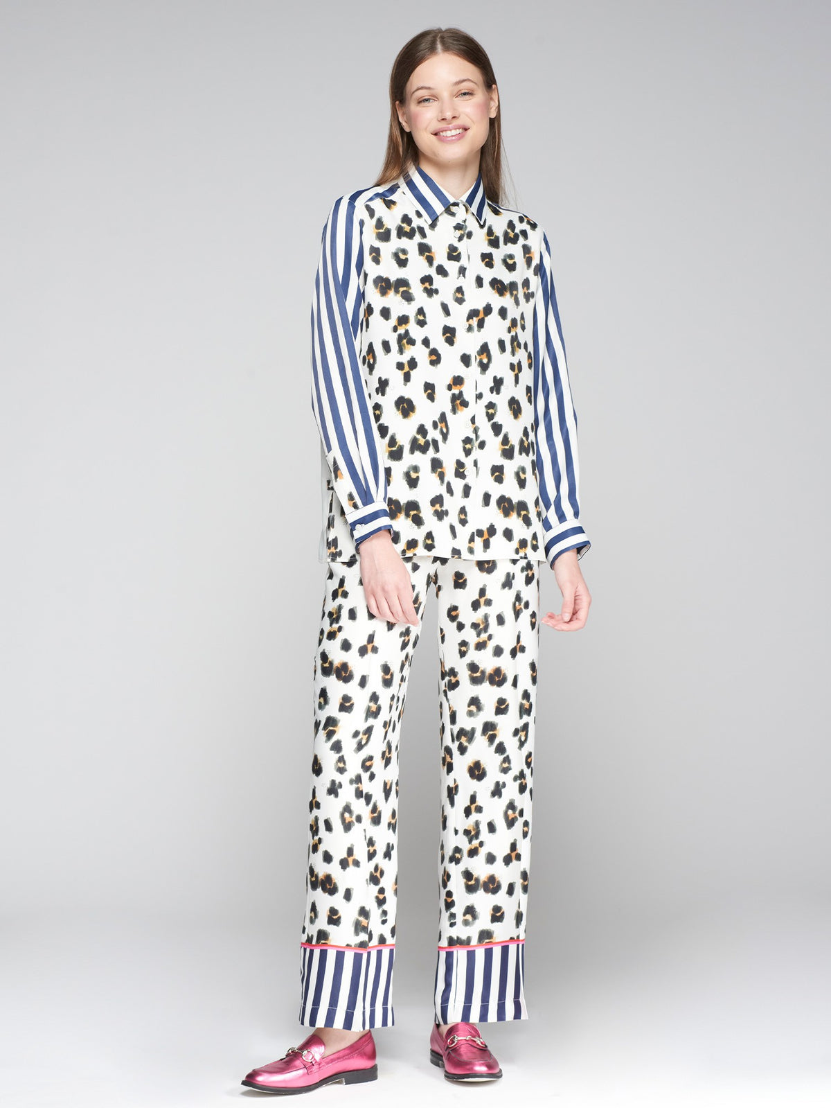 Vilagallo Leopard Flores Shirt