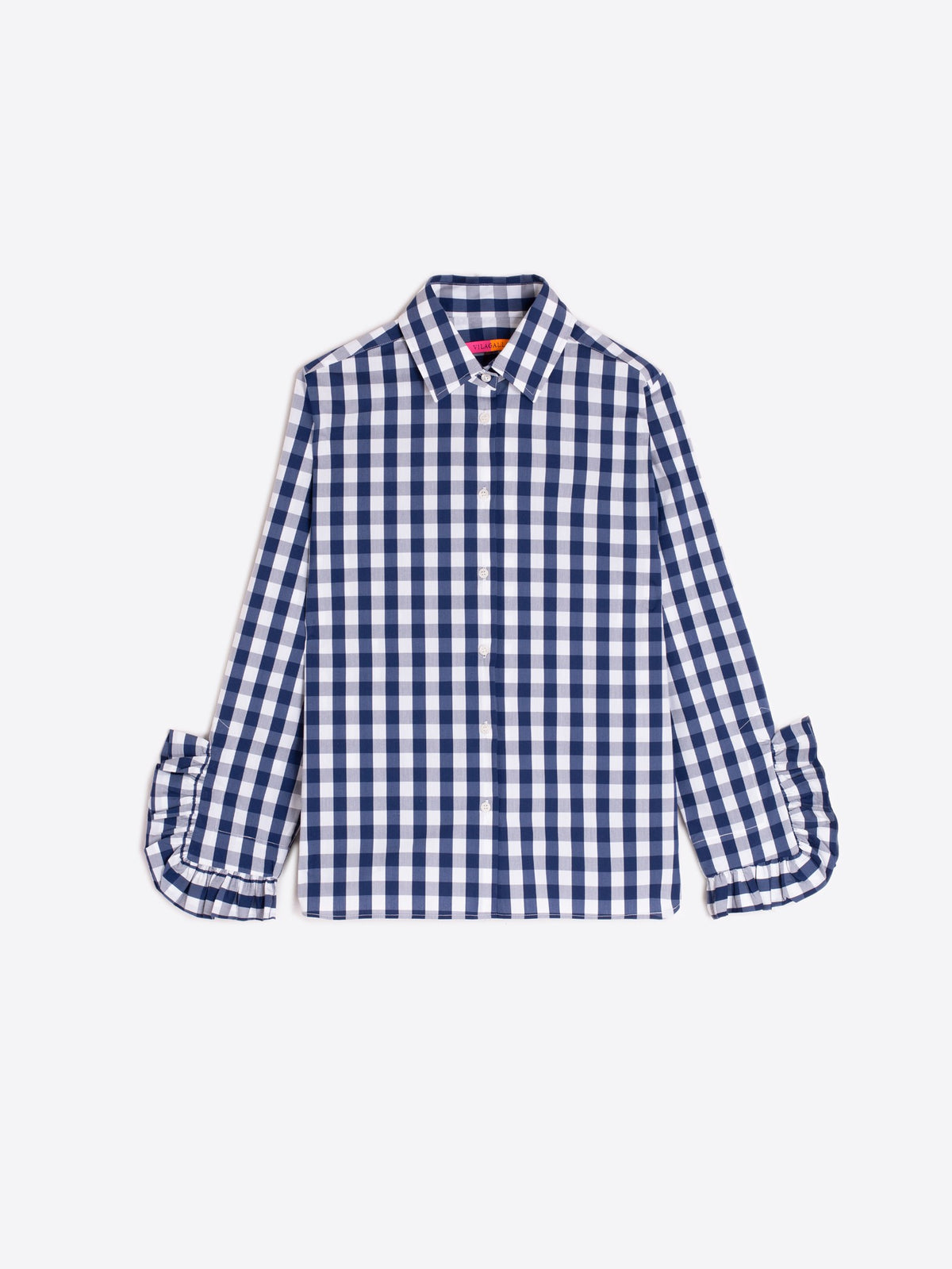 Vilagallo Vichy Check Shirt With Ruffle Cuff