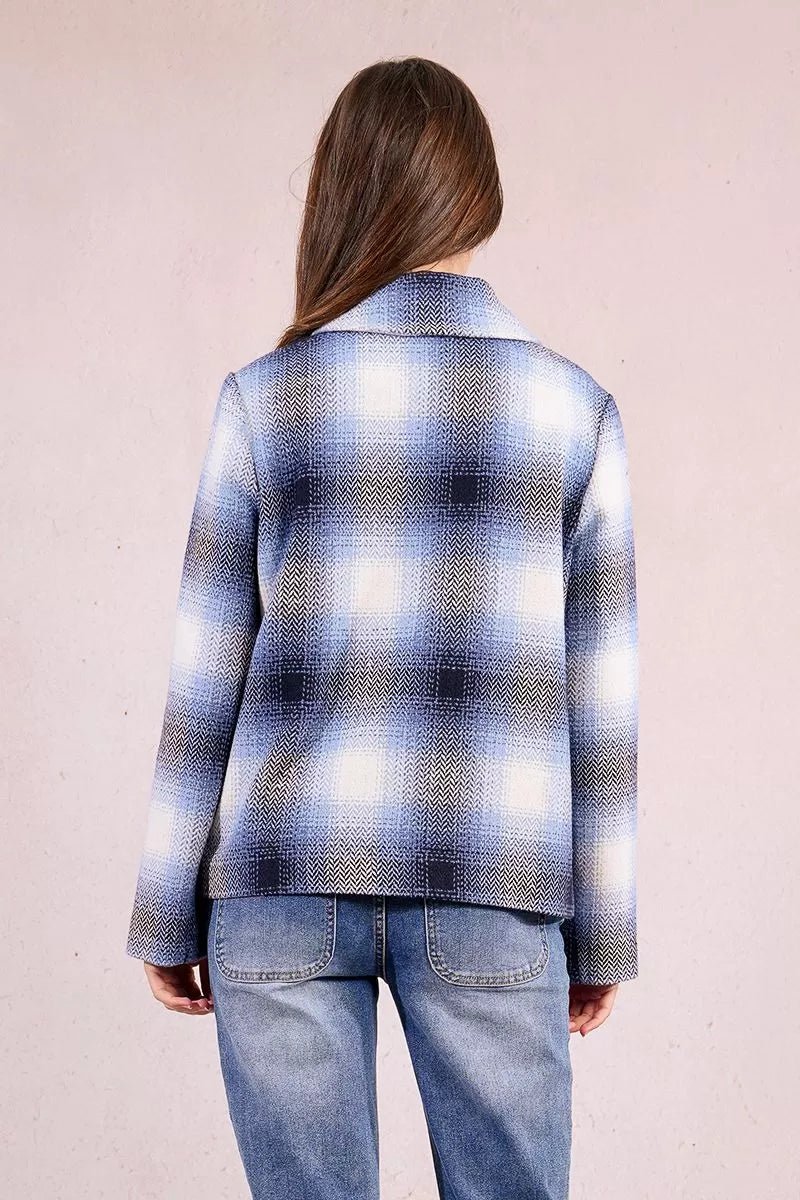 Molly Bracken Navy Blue Plaid Jacket
