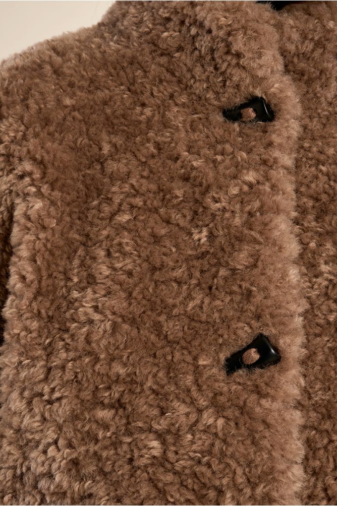 Molly Bracken Short Imitation Sheepskin Jacket