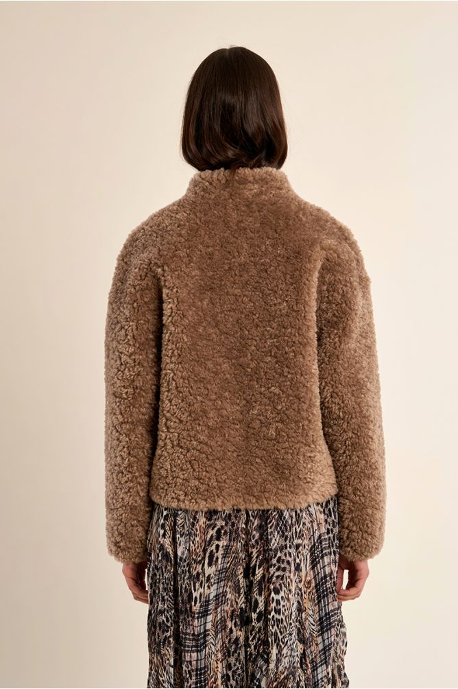 Molly Bracken Short Imitation Sheepskin Jacket
