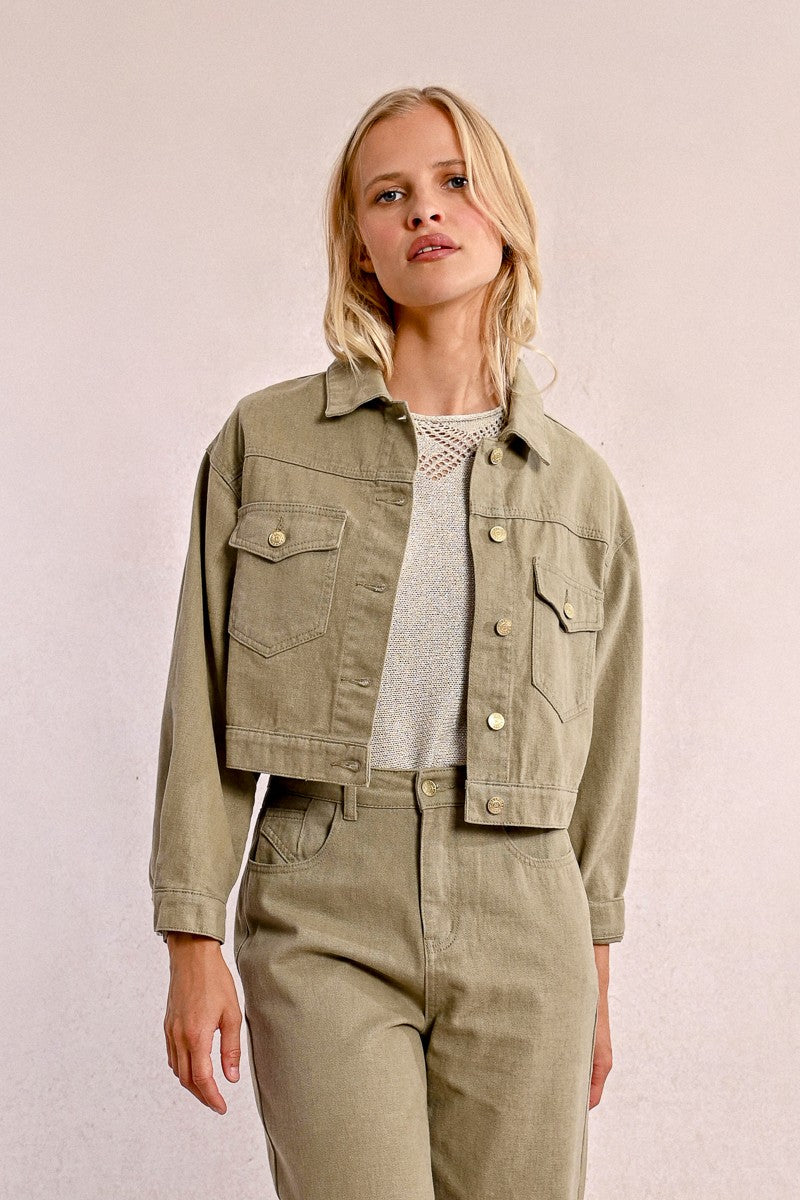 Molly Bracken Cotton Khaki Jacket