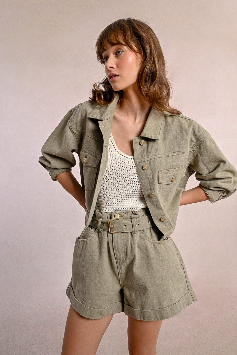 Molly Bracken Cotton Khaki Jacket
