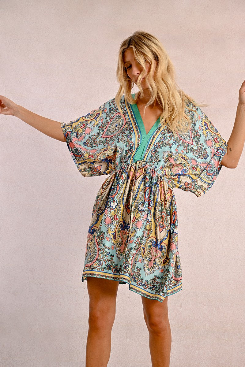 Molly Bracken Green Bloom Ladies Woven Dress