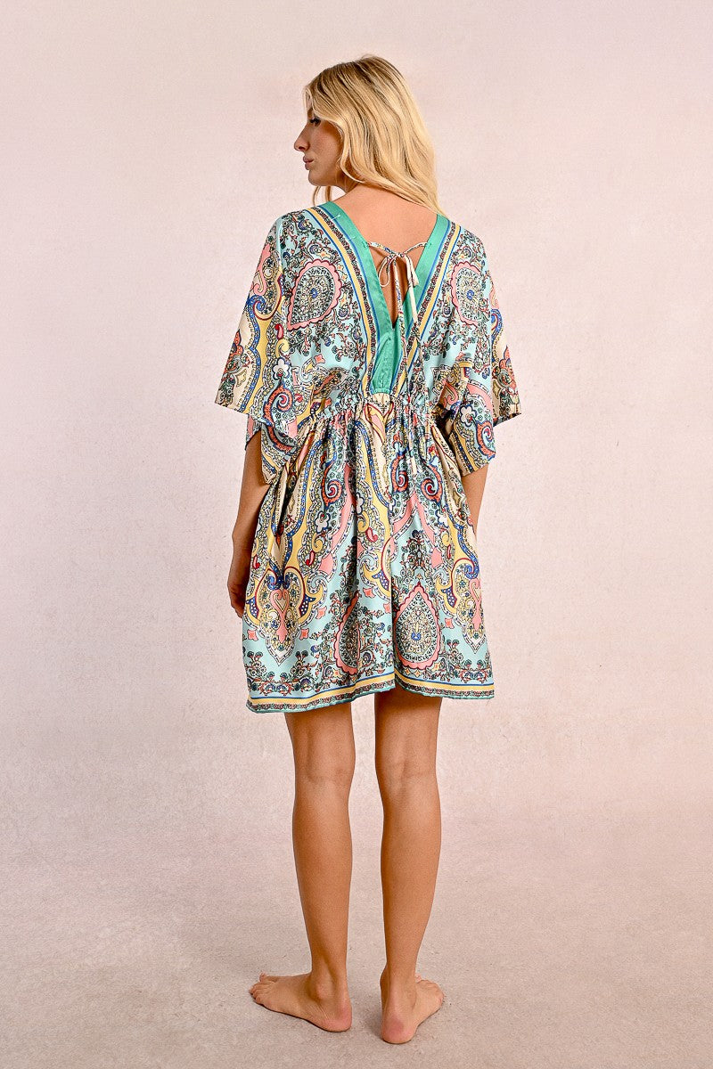 Molly Bracken Green Bloom Ladies Woven Dress