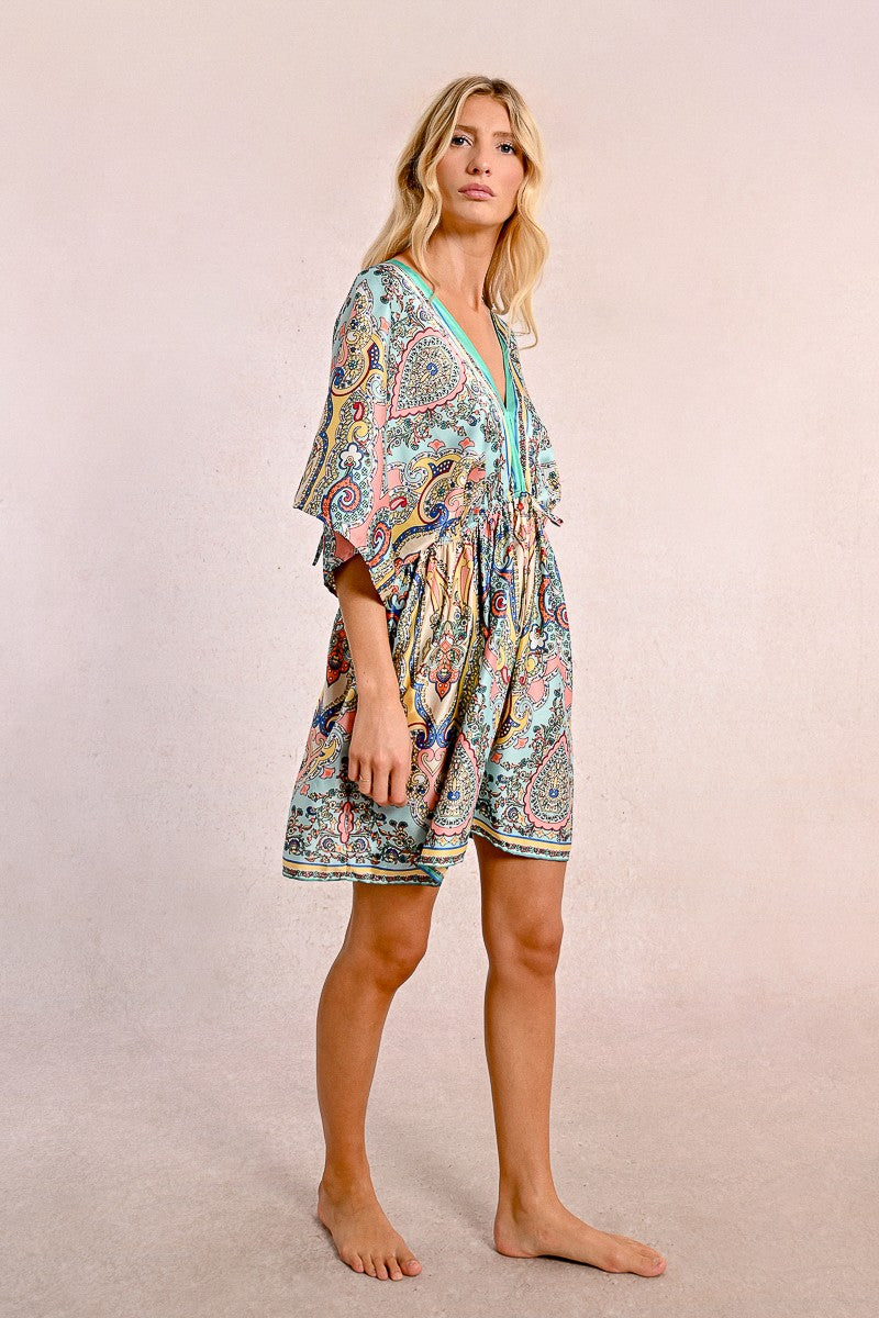 Molly Bracken Green Bloom Ladies Woven Dress