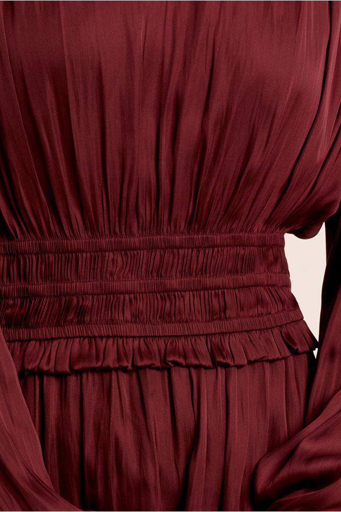Molly Bracken Dark Red Satin Dress