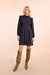 Molly Bracken Short Smocked Dark Navy Dress