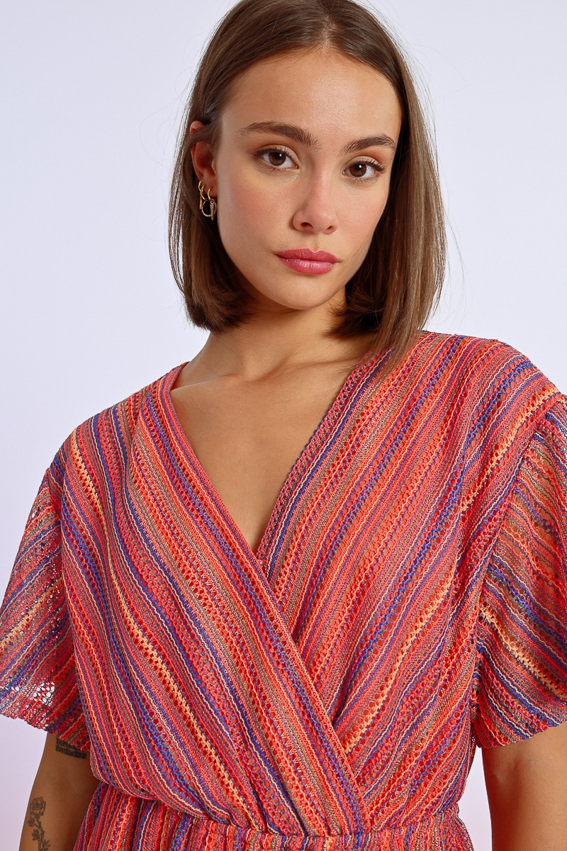 Lili Sidonio Multi Coloured Wrap Mini Dress