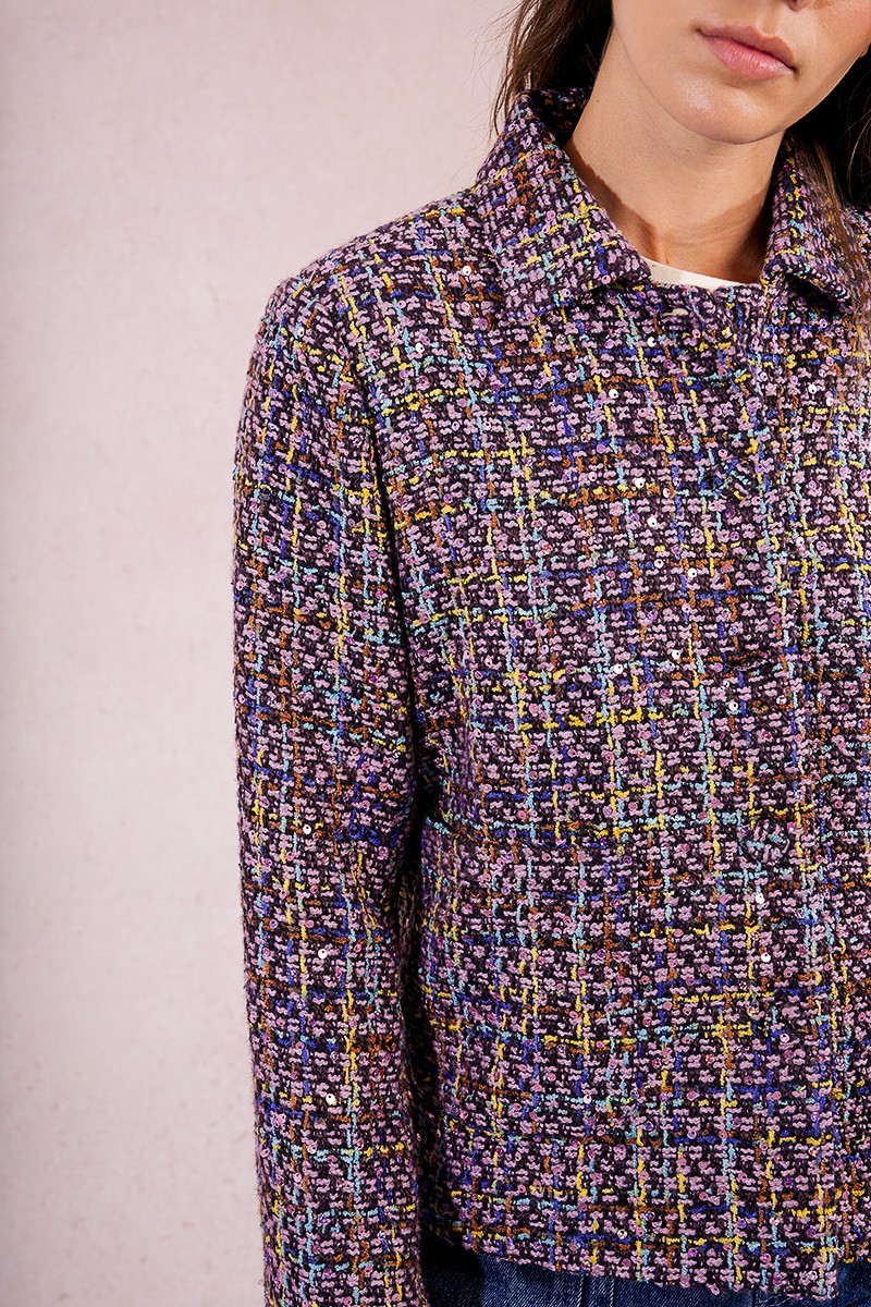 Molly Bracken Short Tweed Multi Jacket