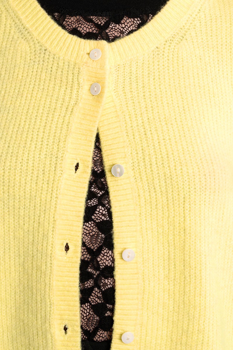 Molly Bracken Yellow Sleeveless Buttoned Cardigan
