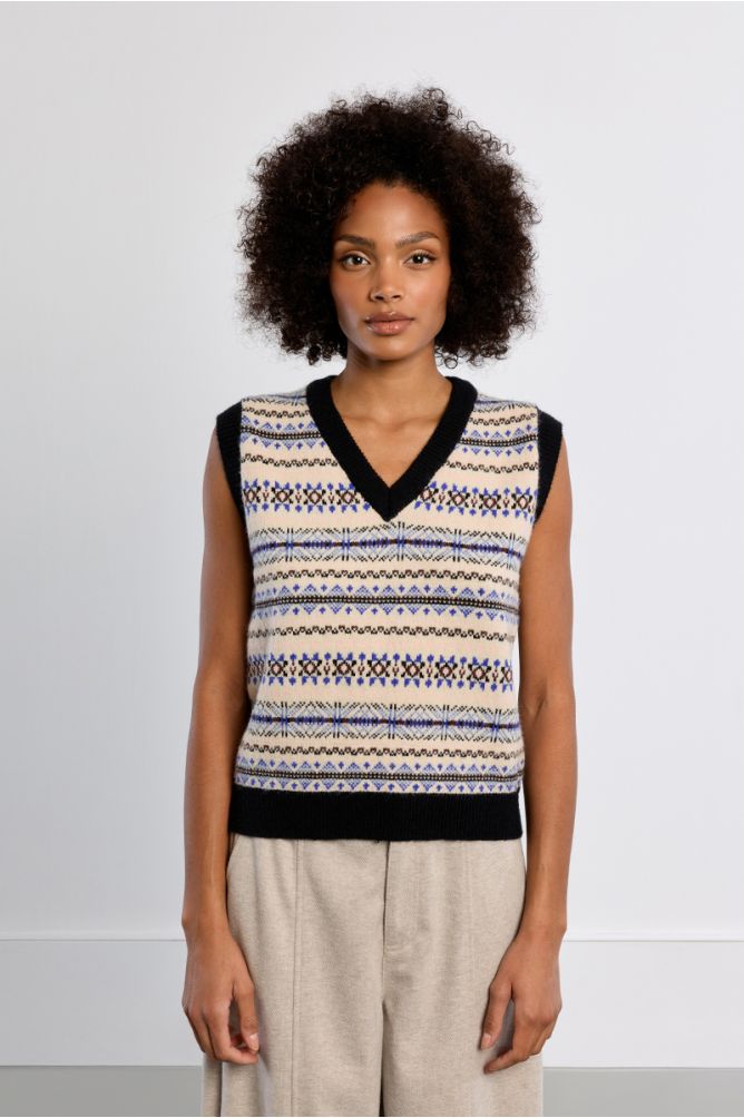 Molly Bracken Sleeveless OFF White Sweater