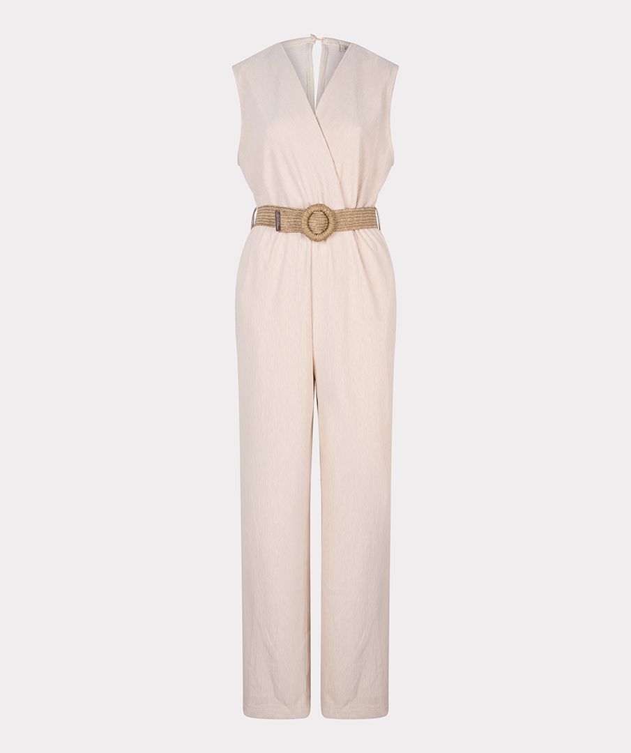 Esqualo Light Sand Fancy Crinkle Jumpsuit
