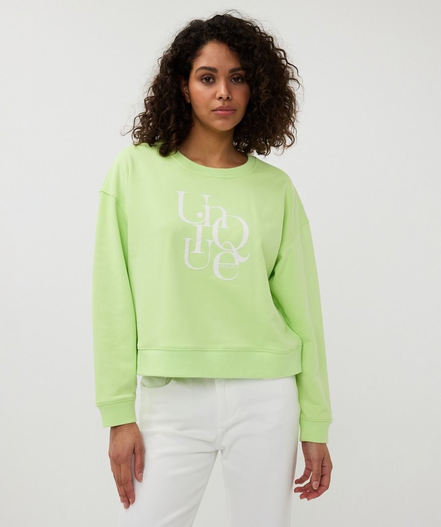 Esqualo Apple Green Sweater Flock Print