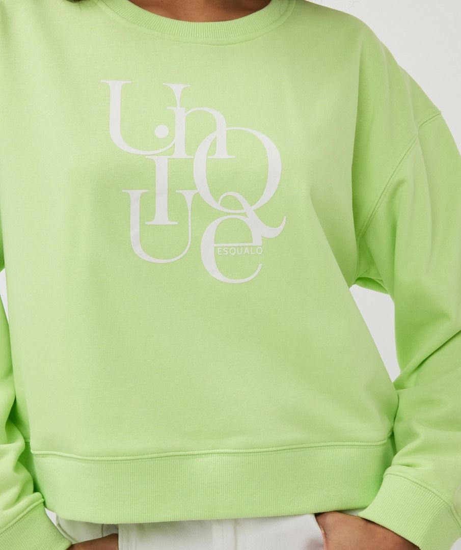 Esqualo Apple Green Sweater Flock Print