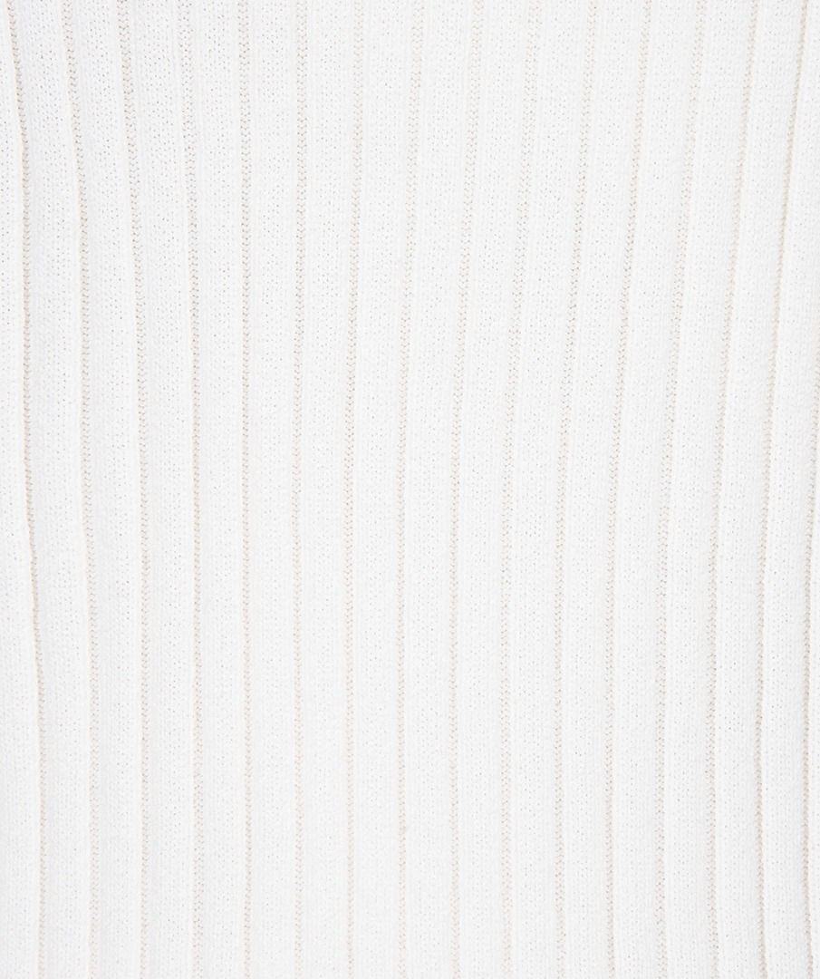 Esqualo Off White Sleeveless Ribbed Top