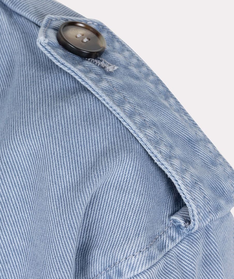 Esqualo Mid Blue Jacket Wide Stud Jeans