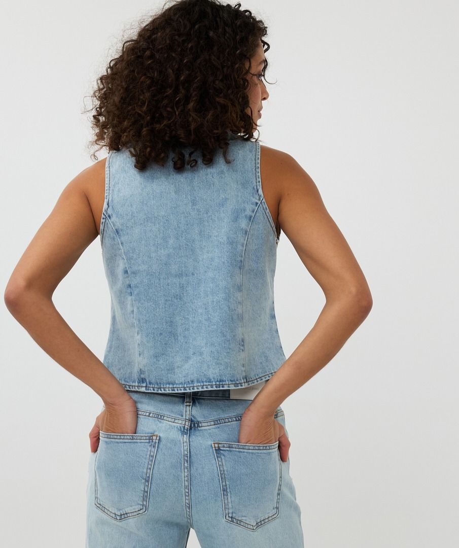 Esqualo Mid Blue Denim Gilet