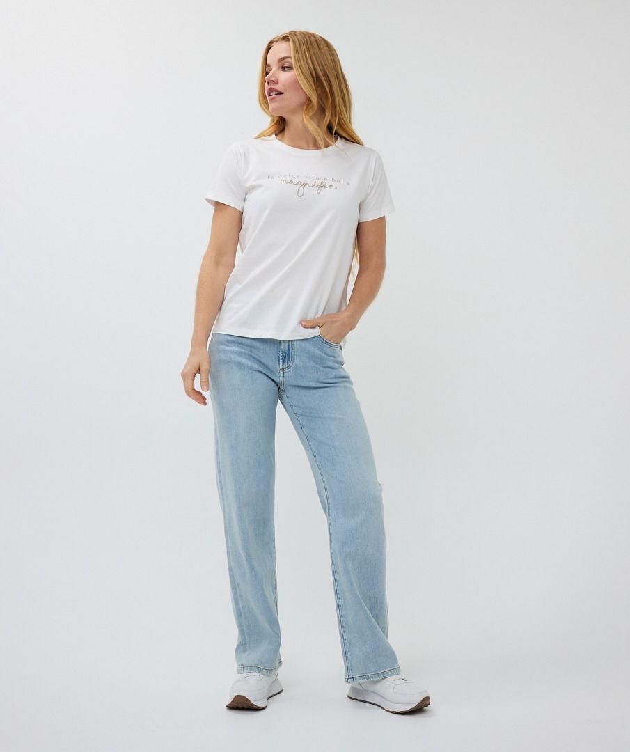 Esqualo Mid Blue Wide Leg Denim