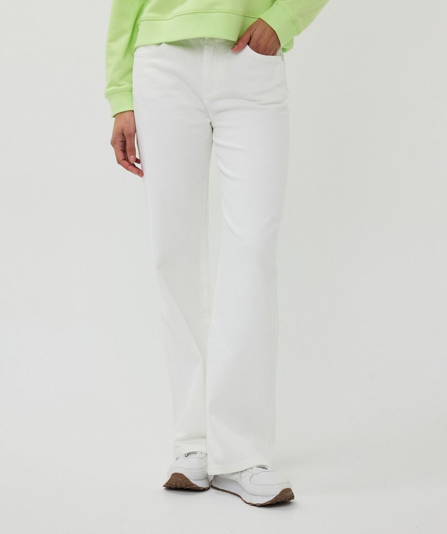Esqualo Off White Wide Leg Jeans