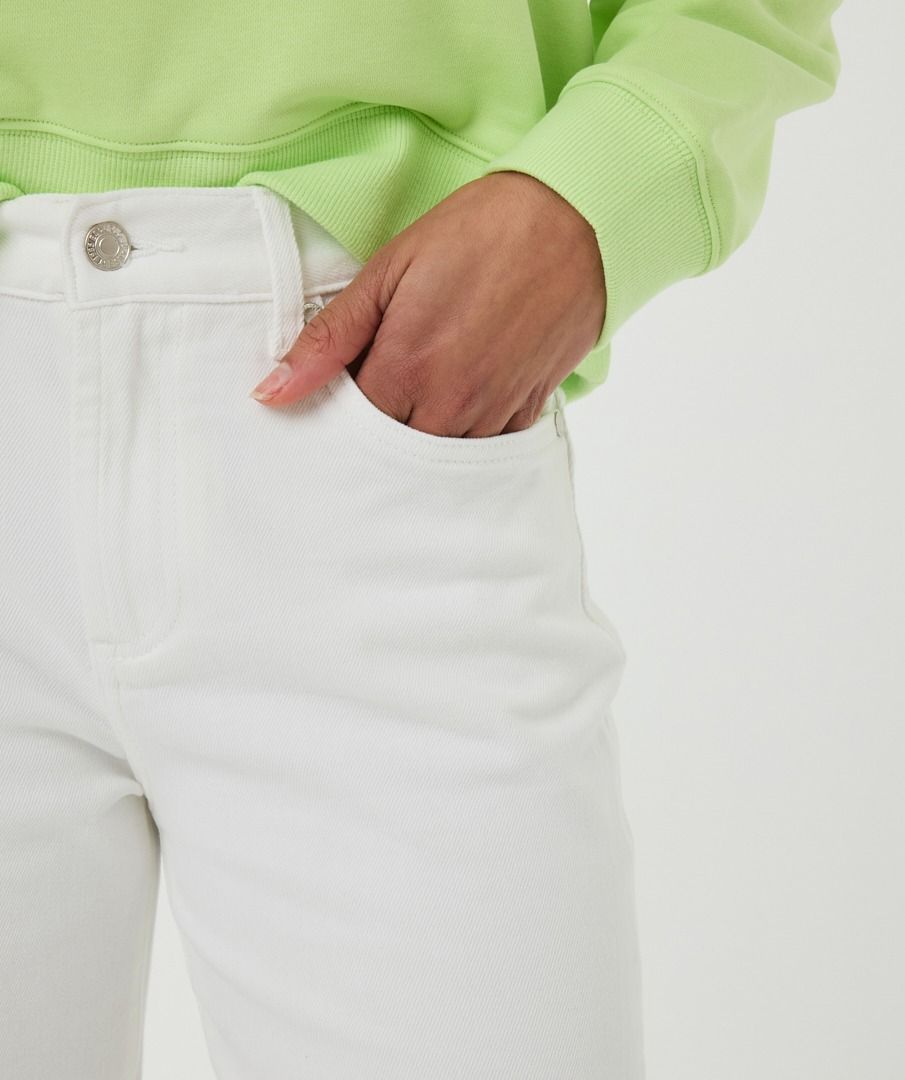 Esqualo Off White Wide Leg Jeans