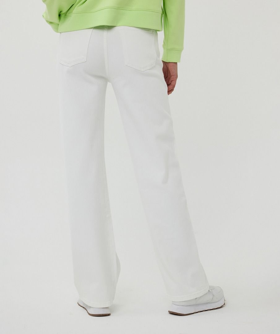 Esqualo Off White Wide Leg Jeans