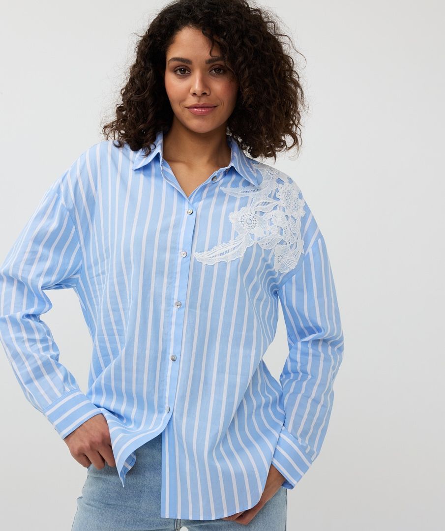 Esqualo Striped Blue/White Blouse