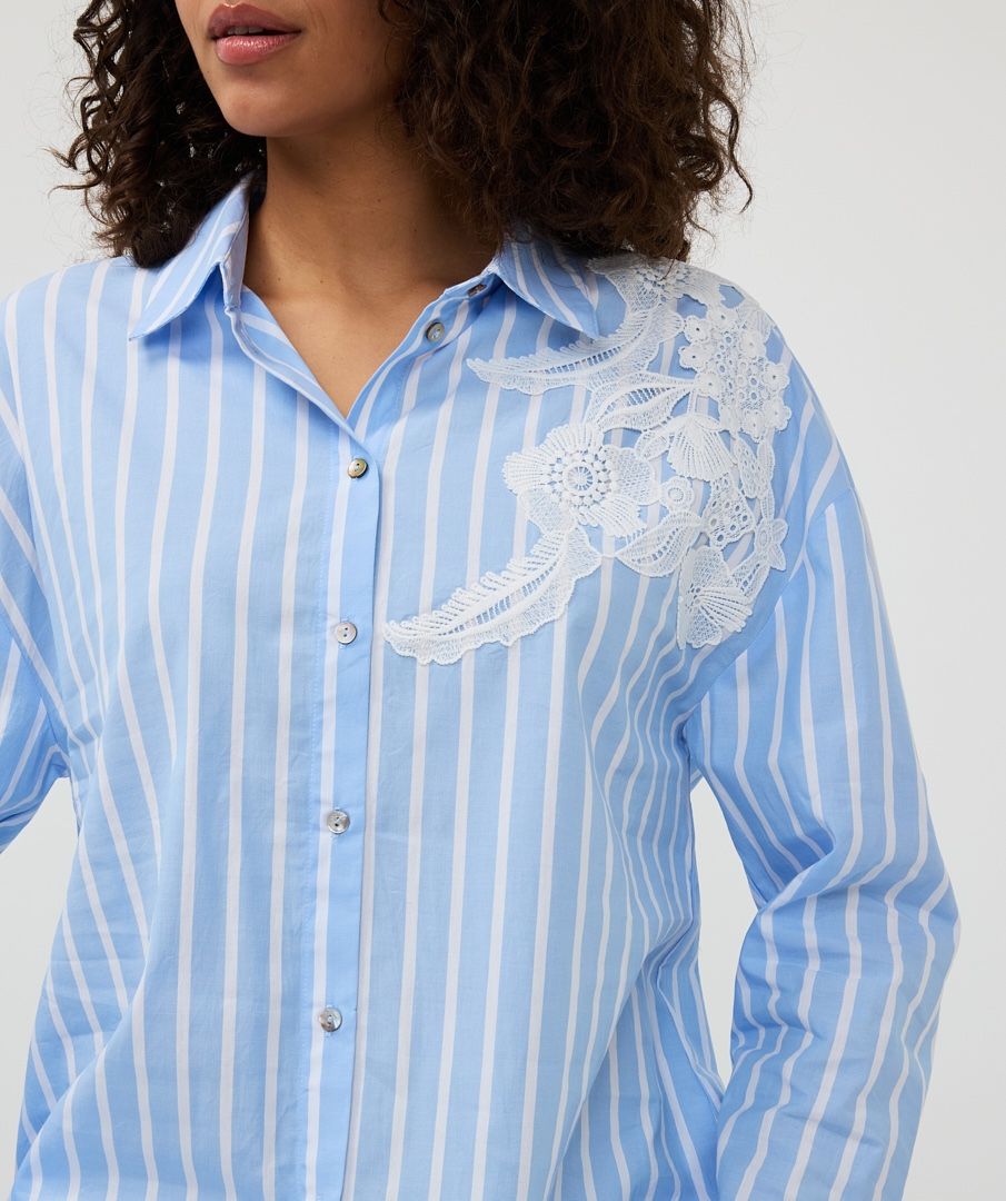 Esqualo Striped Blue/White Blouse