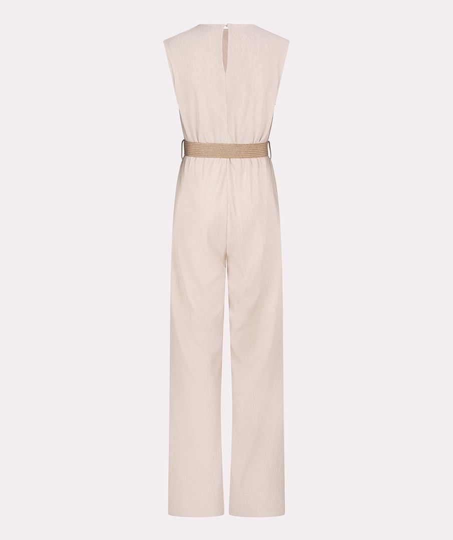 Esqualo Light Sand Fancy Crinkle Jumpsuit