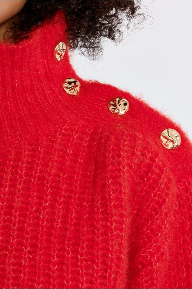Molly Bracken Dark Red Stand Up Sweater