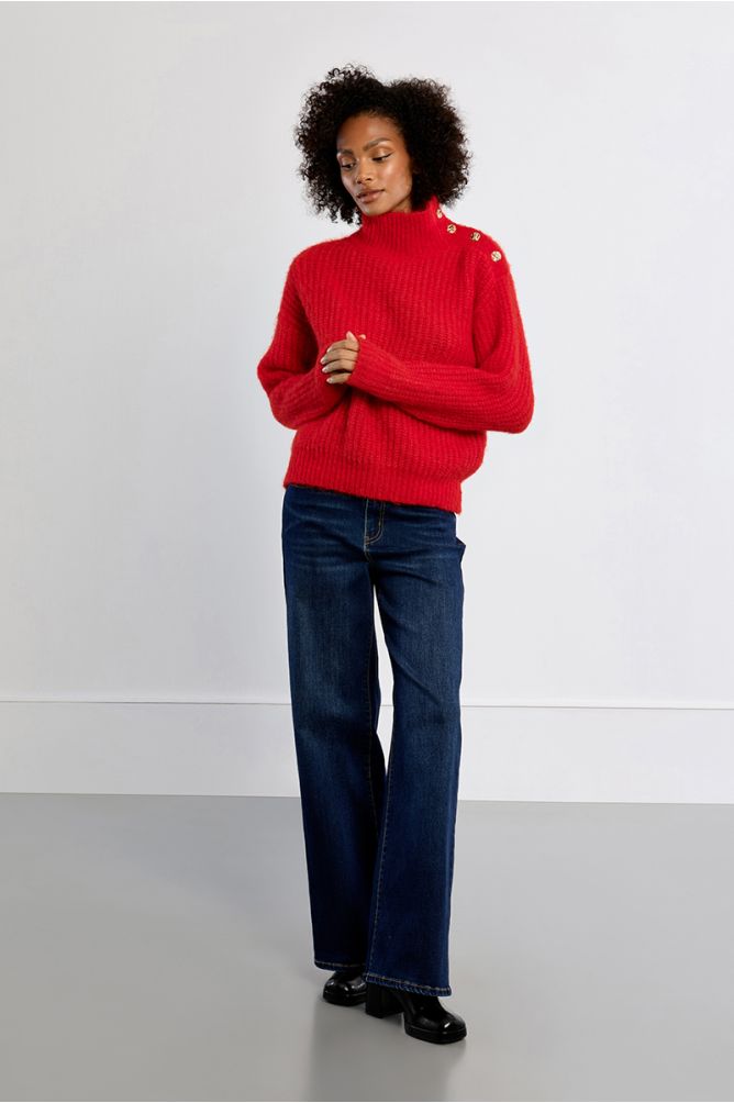 Molly Bracken Dark Red Stand Up Sweater