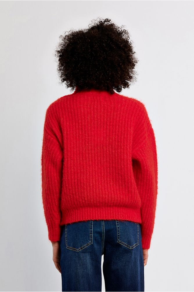 Molly Bracken Dark Red Stand Up Sweater