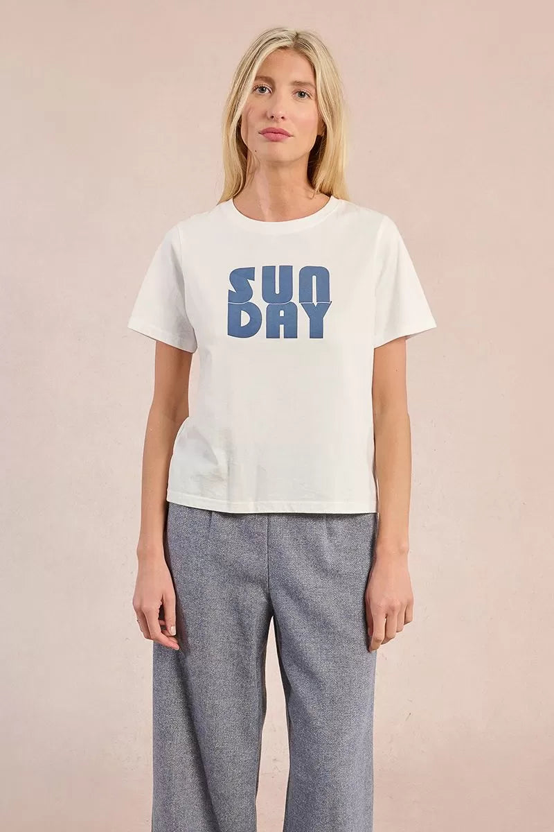 Molly Bracken Sunday White Cotton Tshirt