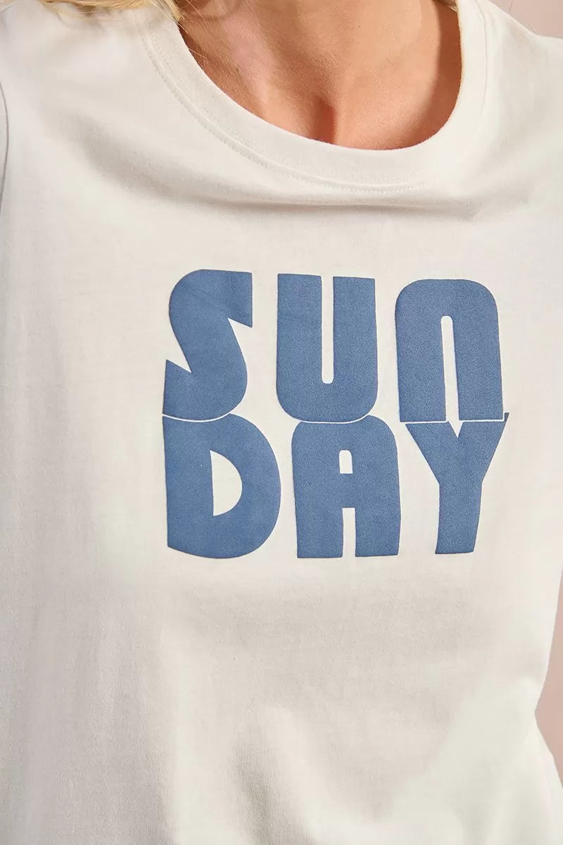 Molly Bracken Sunday White Cotton Tshirt