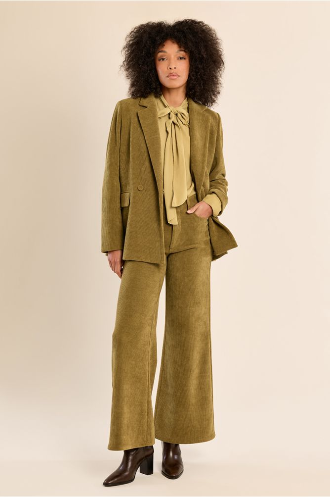 Molly Bracken Olive Green Corduroy Blazer