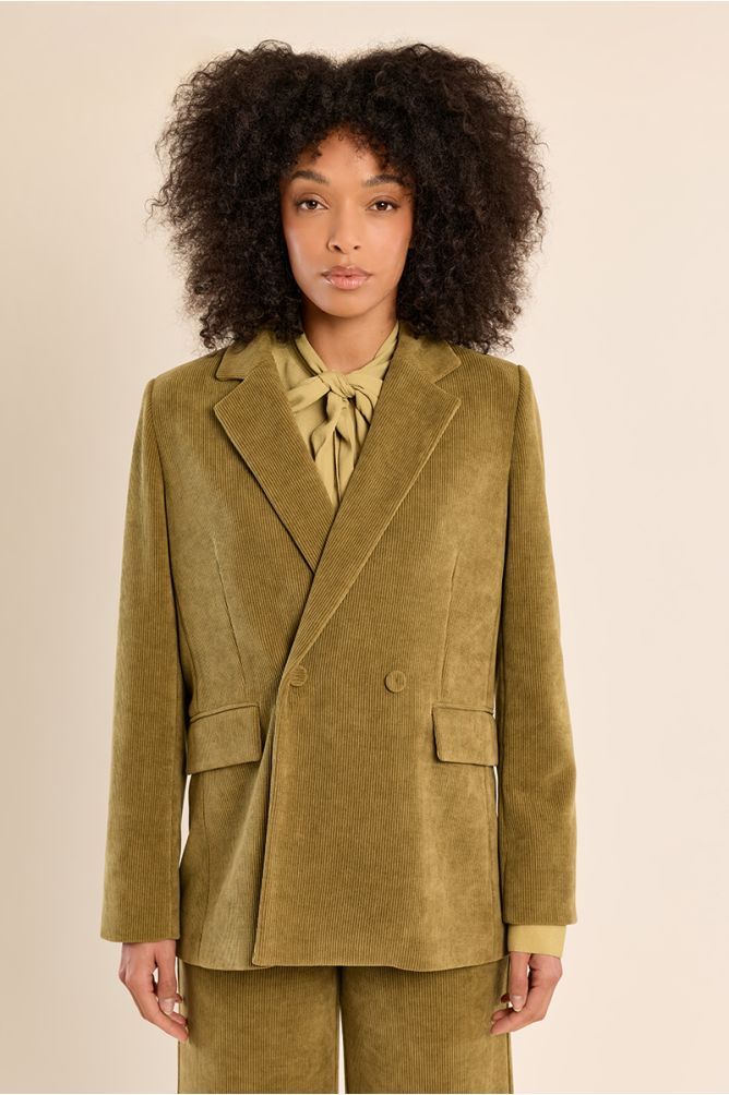 Molly Bracken Olive Green Corduroy Blazer