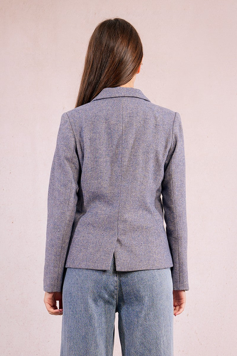 Molly Bracken Straight Wool Blue Blazer