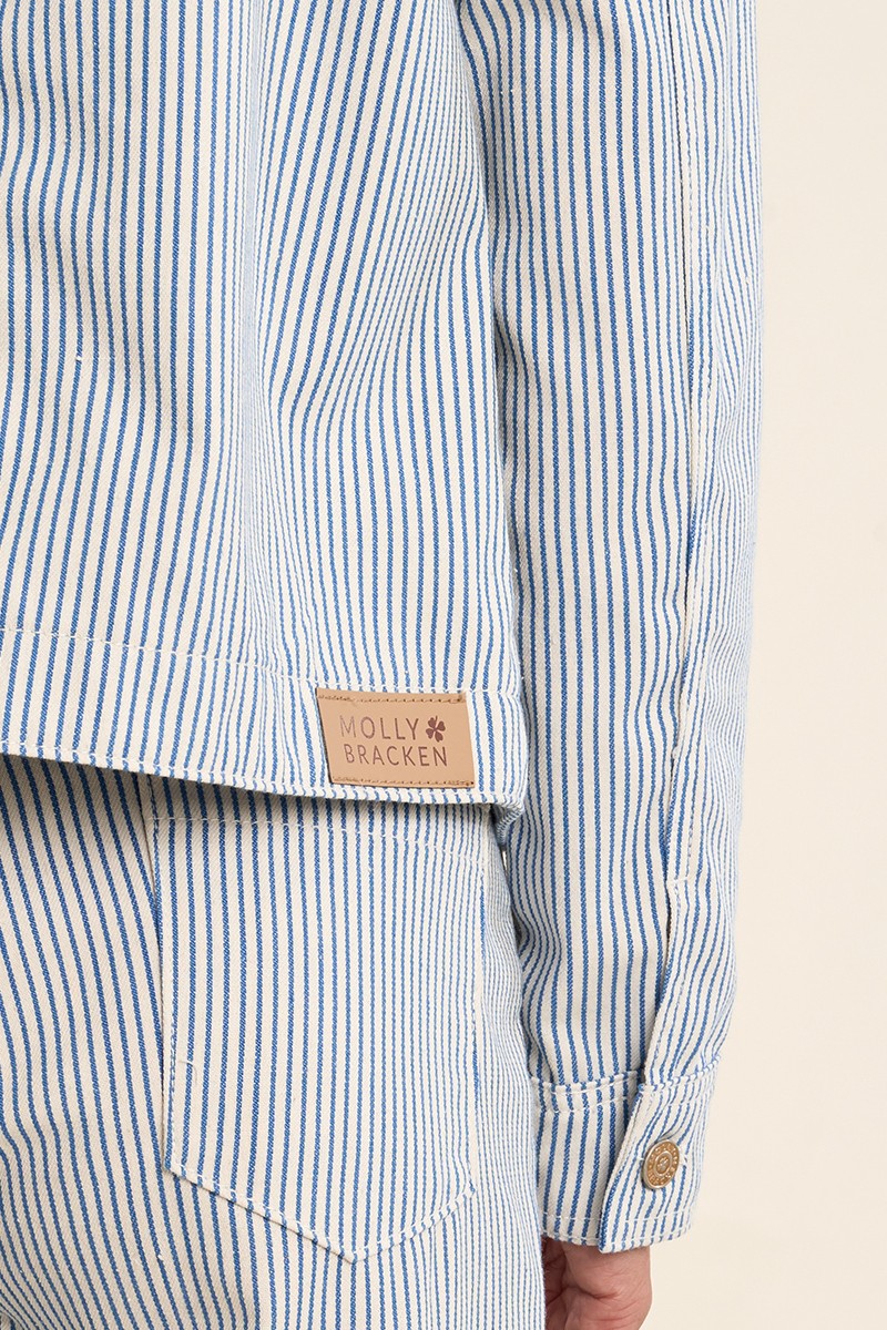 Molly Bracken Striped Denim Jacket