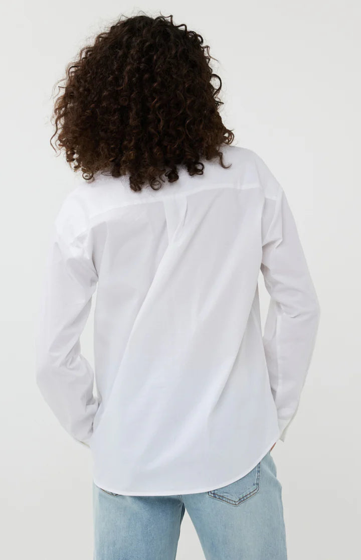 Esqualo Off White Rhinestone Poplin Decorated Shirt